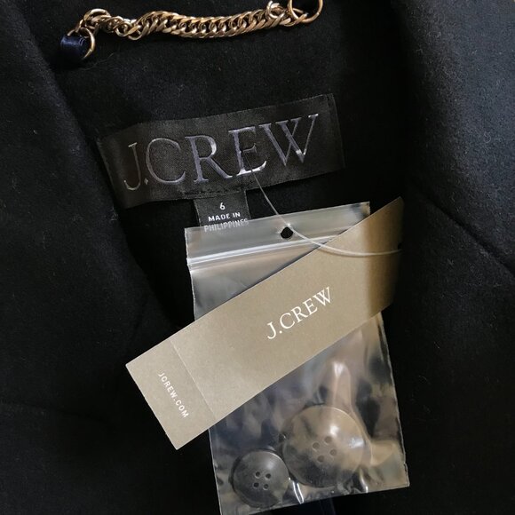 NWT JCREW Mirabelle Top Coat Womens 6 Black Italian Wool Cashmere BM546 NEW - Picture 4 of 16
